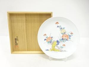 人間国宝　十三代　酒井田柿右衛門造　錦　岩牡丹文　額皿